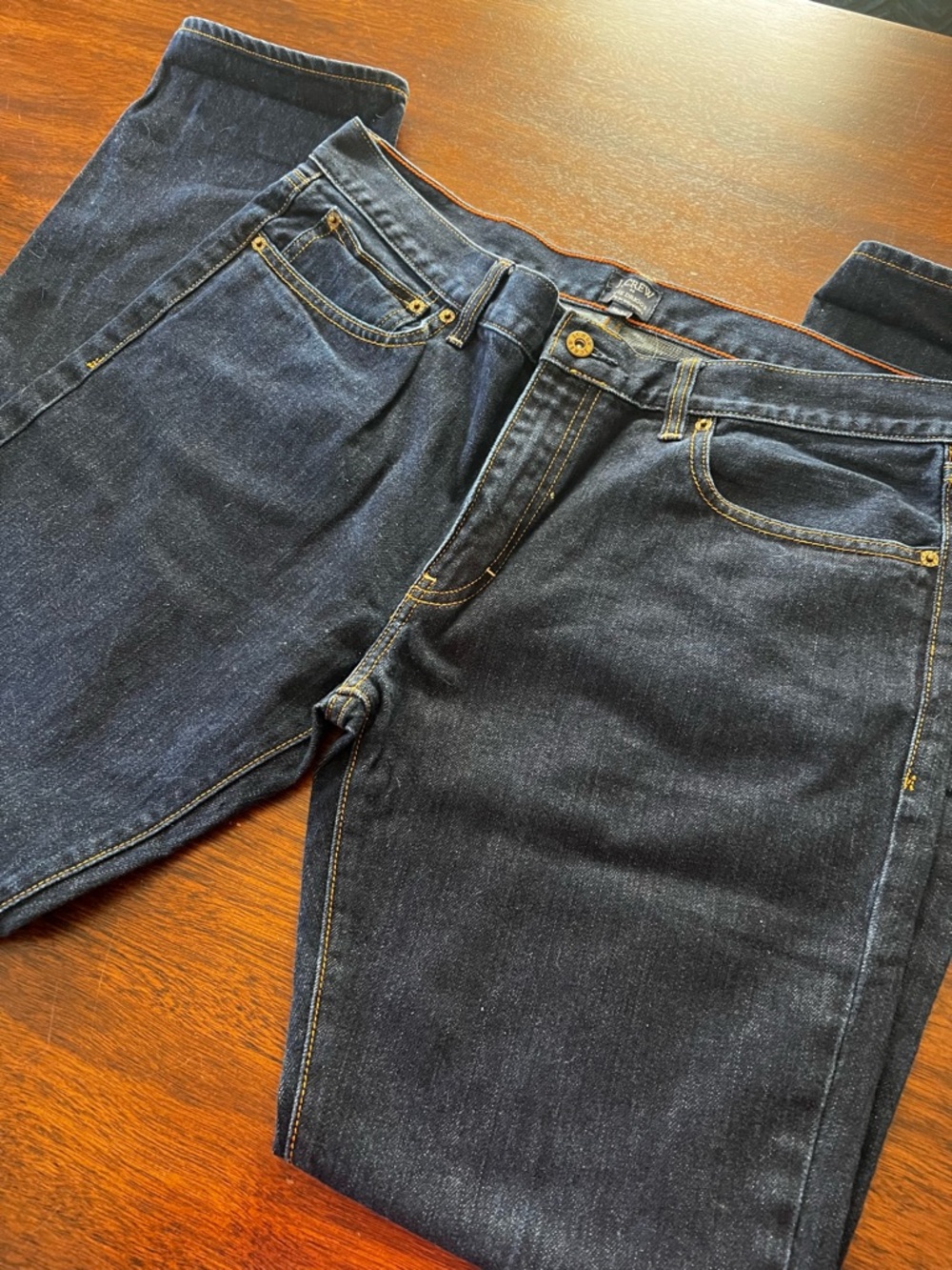 J. Crew Men's Dark Blue Straight Jeans